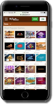 Cafe Mobile Casino Games