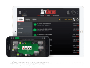 Screenshot of Betonline mobile poker apps